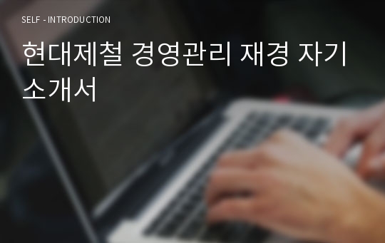 현대제철 경영관리 재경 자기소개서