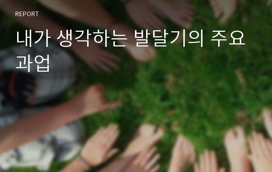 내가 생각하는 발달기의 주요과업