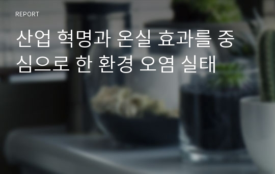 산업 혁명과 온실 효과를 중심으로 한 환경 오염 실태