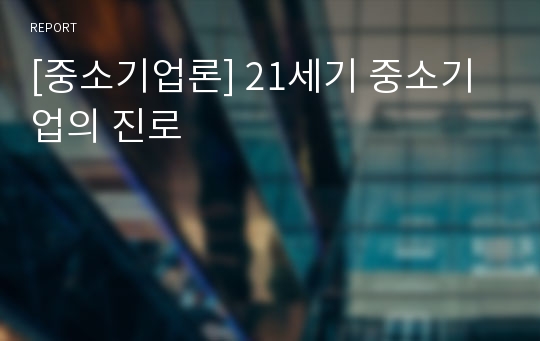 [중소기업론] 21세기 중소기업의 진로