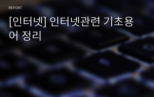 [인터넷] 인터넷관련 기초용어 정리