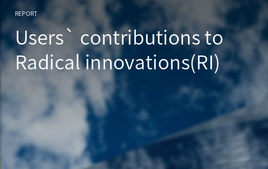 Users` contributions to Radical innovations(RI)