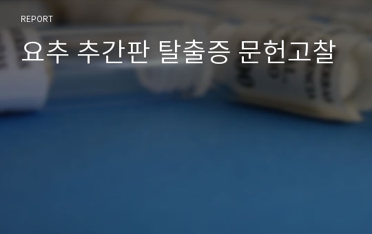 요추 추간판 탈출증 문헌고찰