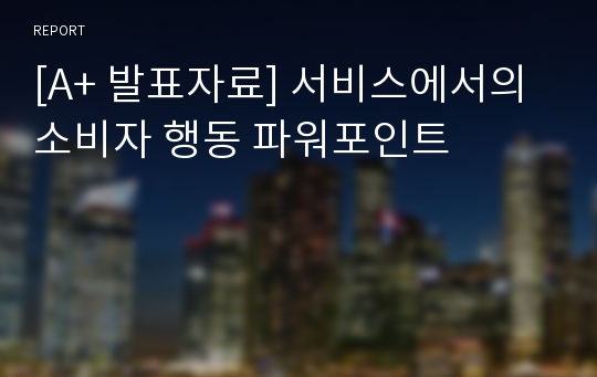 [A+ 발표자료] 서비스에서의 소비자 행동 파워포인트