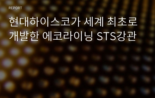 현대하이스코가 세계 최초로 개발한 에코라이닝 STS강관