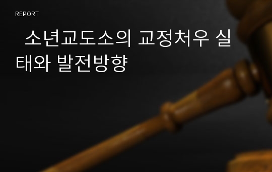   소년교도소의 교정처우 실태와 발전방향