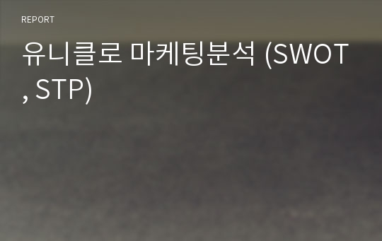 유니클로 마케팅분석 (SWOT, STP)