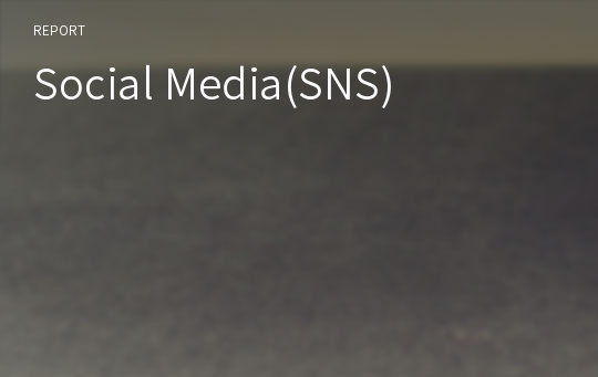 Social Media(SNS)