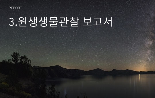 3.원생생물관찰 보고서