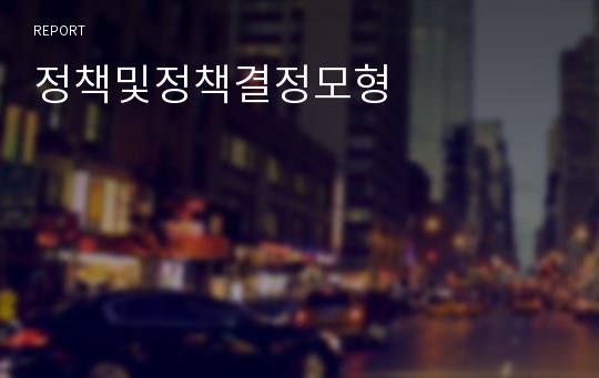 정책및정책결정모형