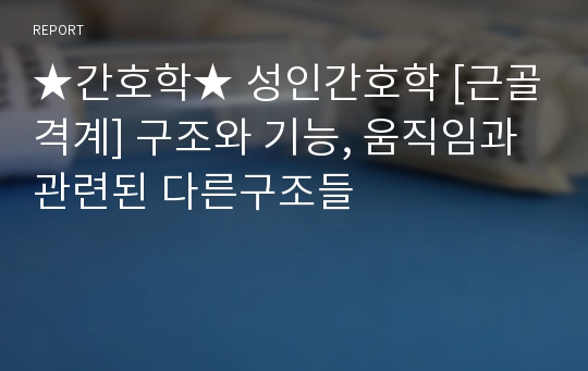 ★간호학★ 성인간호학 [근골격계] 구조와 기능, 움직임과 관련된 다른구조들