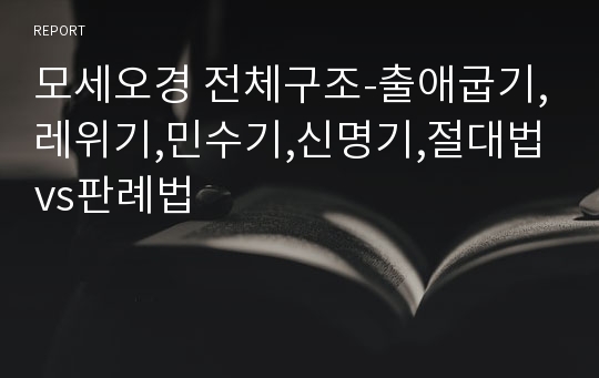 모세오경 전체구조-출애굽기,레위기,민수기,신명기,절대법vs판례법