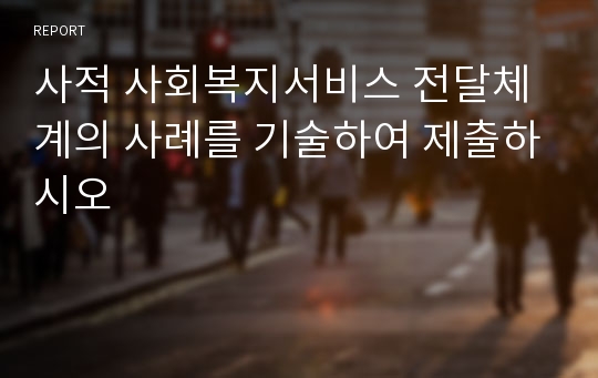 사적 사회복지서비스 전달체계의 사례를 기술하여 제출하시오