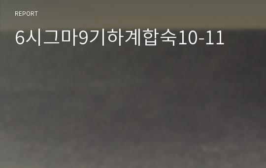 6시그마9기하계합숙10-11