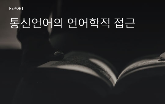 통신언어의 언어학적 접근