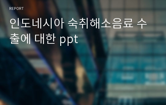 인도네시아 숙취해소음료 수출에 대한 ppt