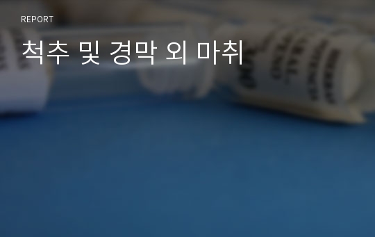 척추 및 경막 외 마취