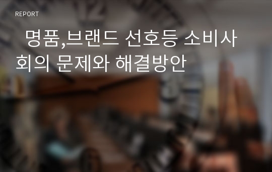   명품,브랜드 선호등 소비사회의 문제와 해결방안