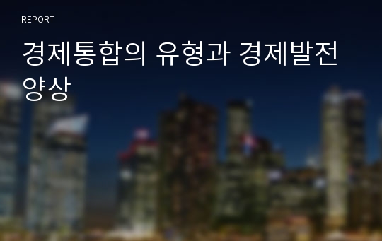 경제통합의 유형과 경제발전양상