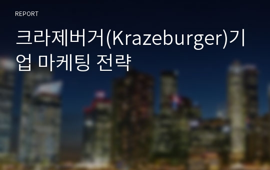 크라제버거(Krazeburger)기업 마케팅 전략