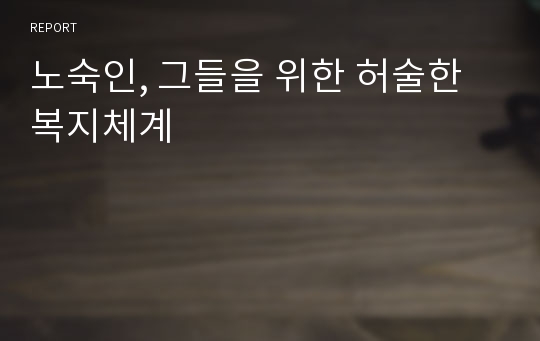 노숙인, 그들을 위한 허술한 복지체계