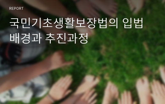 국민기초생활보장법의 입법배경과 추진과정