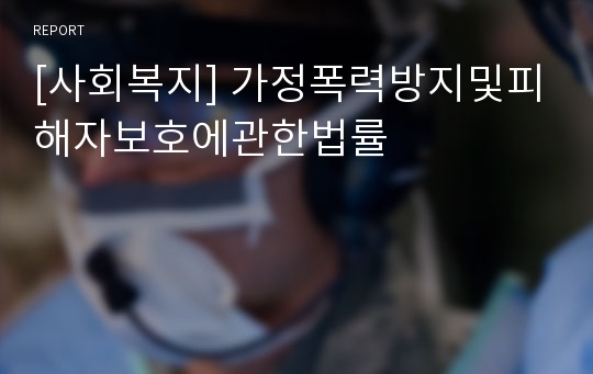 [사회복지] 가정폭력방지및피해자보호에관한법률