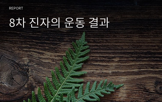 8차 진자의 운동 결과