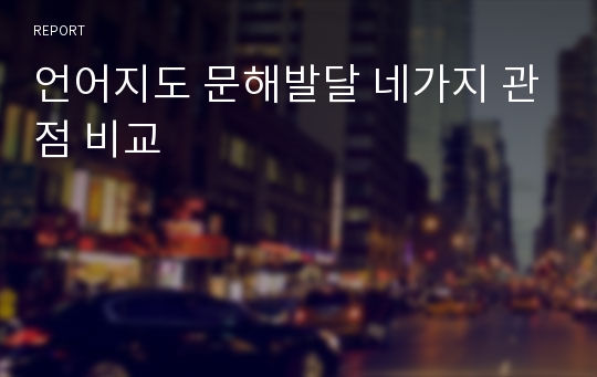 언어지도 문해발달 네가지 관점 비교