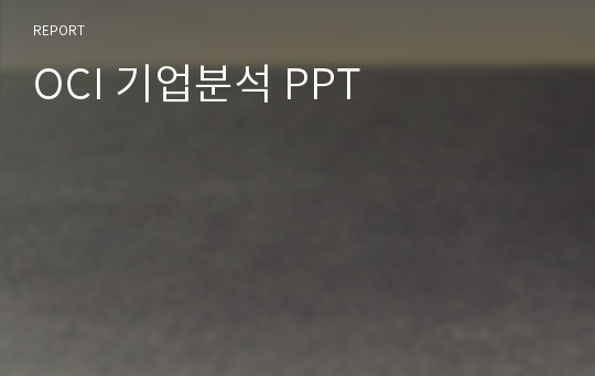 OCI 기업분석 PPT