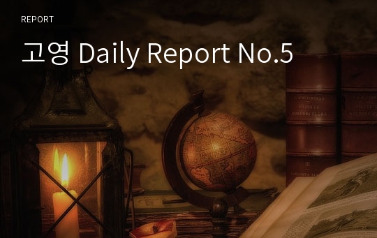 고영 Daily Report No.5