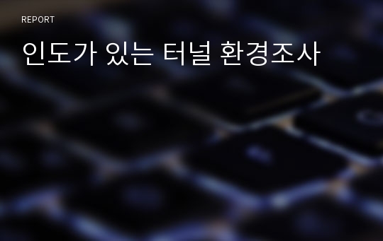 인도가 있는 터널 환경조사