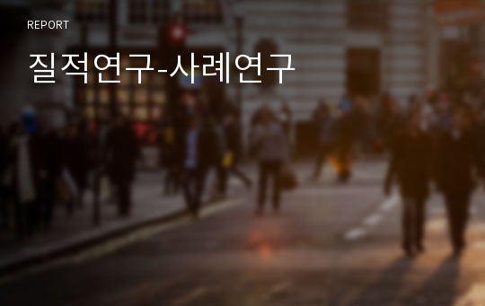 질적연구-사례연구