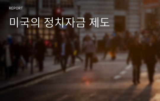 미국의 정치자금 제도