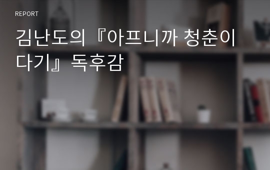 김난도의『아프니까 청춘이다기』독후감