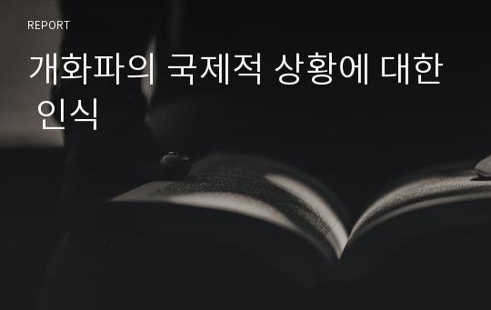 개화파의 국제적 상황에 대한 인식