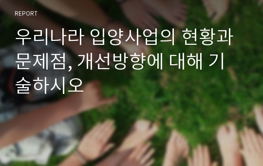 우리나라 입양사업의 현황과 문제점, 개선방향에 대해 기술하시오