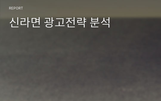 신라면 광고전략 분석