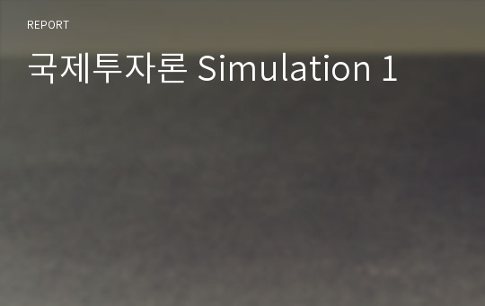 국제투자론 Simulation 1