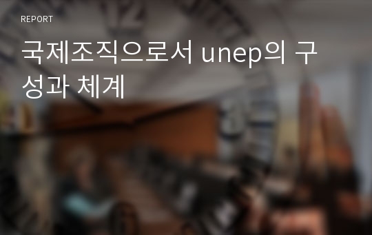 국제조직으로서 unep의 구성과 체계