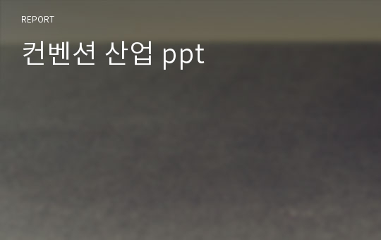 컨벤션 산업 ppt