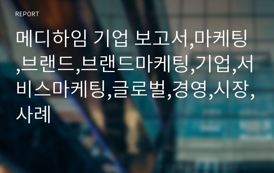 메디하임 기업 보고서,마케팅,브랜드,브랜드마케팅,기업,서비스마케팅,글로벌,경영,시장,사례