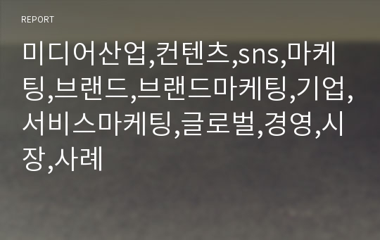 미디어산업,컨텐츠,sns,마케팅,브랜드,브랜드마케팅,기업,서비스마케팅,글로벌,경영,시장,사례