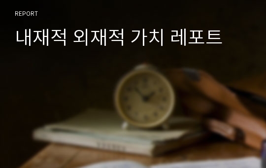 내재적 외재적 가치 레포트