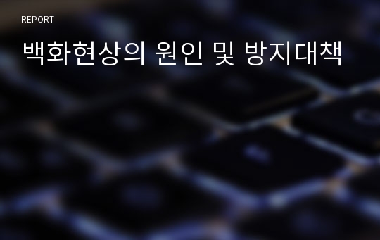 백화현상의 원인 및 방지대책