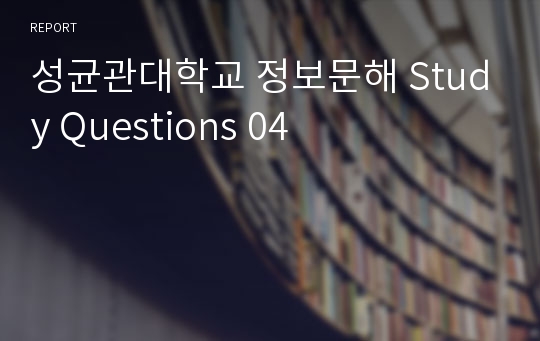 성균관대학교 정보문해 Study Questions 04