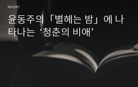 윤동주의「별헤는 밤」에 나타나는  ‘청춘의 비애’