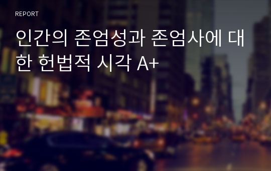 인간의 존엄성과 존엄사에 대한 헌법적 시각 A+