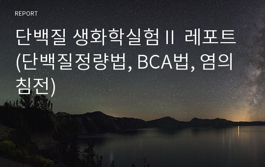 단백질 생화학실험Ⅱ 레포트 (단백질정량법, BCA법, 염의 침전)