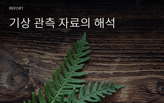 기상 관측 자료의 해석